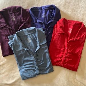 Merona (Lot of 4) cap sleeve collared tee shirts